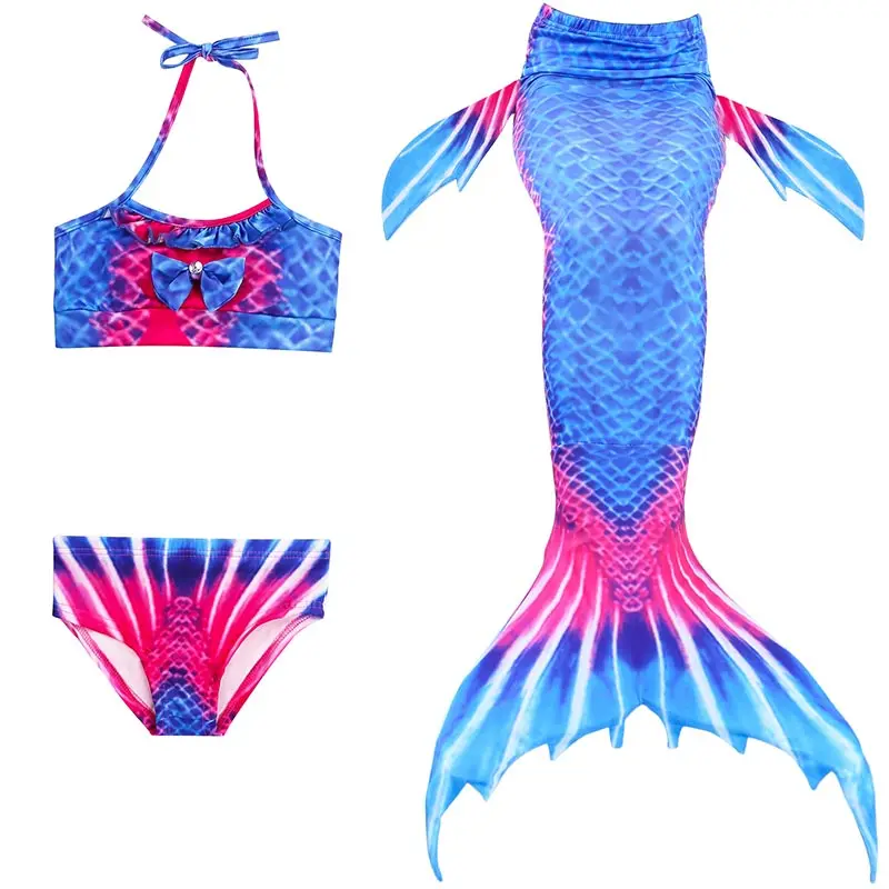 

3Pcs/set Girls Mermaid Swimsuit,Kid Swimming Little Mermaid Tail Swimmable Costume Children Bathing Mermaid Tails Princess Dress
