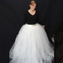 Чистый белый пышный Тюль Женская юбка Лента Талия свадебные бальные платья украшение для свадебной вечеринки фото изготовление на заказ, Платья Saia