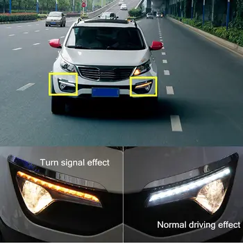 

2pcs White turn Yellow Daytime Running Light for KIA Sportage R 2011-2013 AB