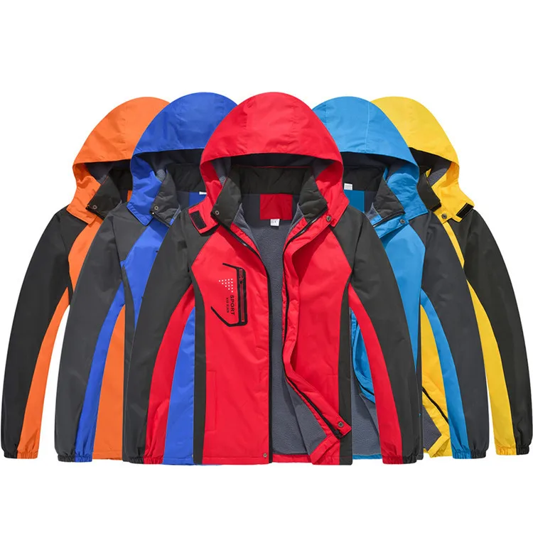 Mountainskin Men Autumn Hiking Jackets Outdoor Sport Windbreaker Camping Trekking Fishing Fleece Hat Detachable Male Coats MA343