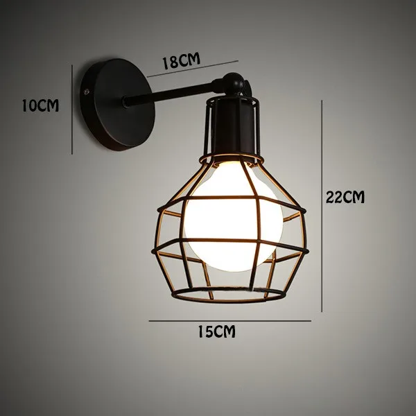 Винтажный Железный Американский настенный светильник, современный черный настенный светильник для спальни, прихожей, бра в стиле ретро, внутренний настенный светильник для чтения(BC-70
