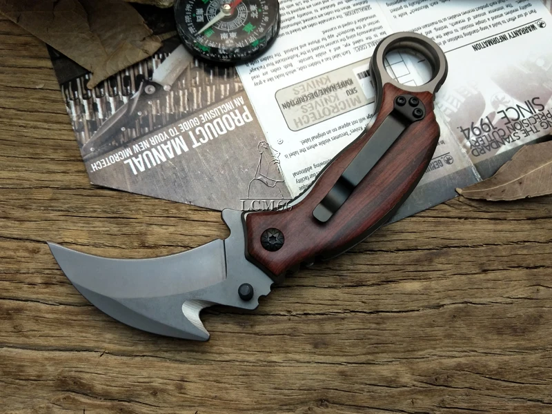 Охотничий нож LCM66 x52 походный керамбит с фиксированным лезвием для самообороны