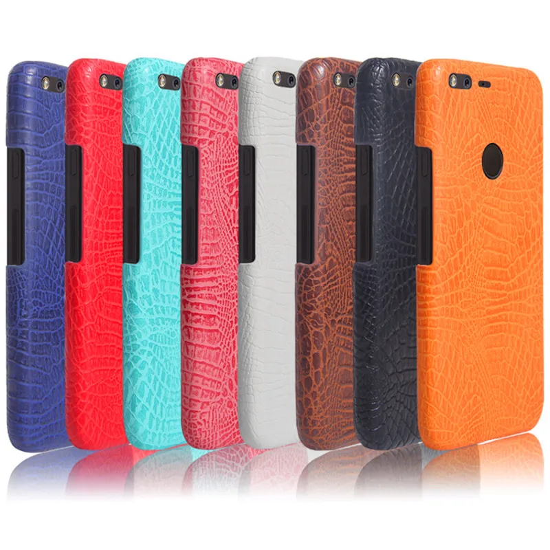 

For Google Pixel 5.0" Case Crocodile Grain Hard PC+PU Leather Surface Back Cover Case for Google Pixel Hard Cover