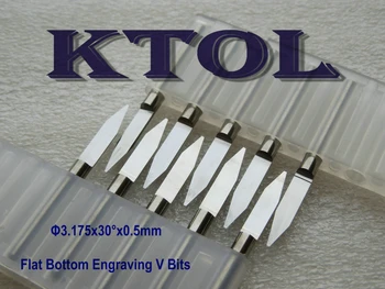 

3.175x0.5mm 30 Degree V Tungsten Carbide Cutters PCB Engraving Bits CNC Router Tool,Sharp Engraving Router Bits for Woodworking