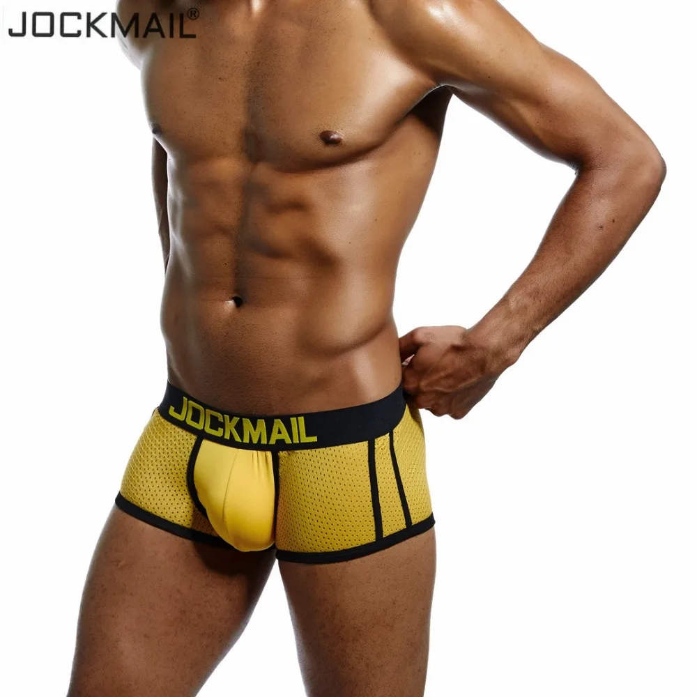 Мужские сетчатые трусы боксеры JOCKMAIL сексуальное нижнее белье с u образным