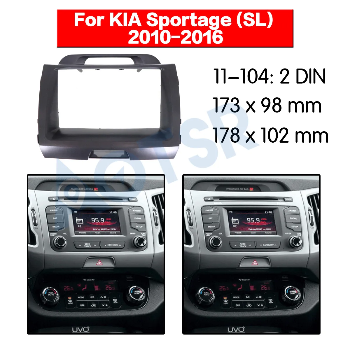 Рамка для автомобильного радио KIA Sportage (SL) 2010-2016 установка DVD аудио Верхняя адаптер