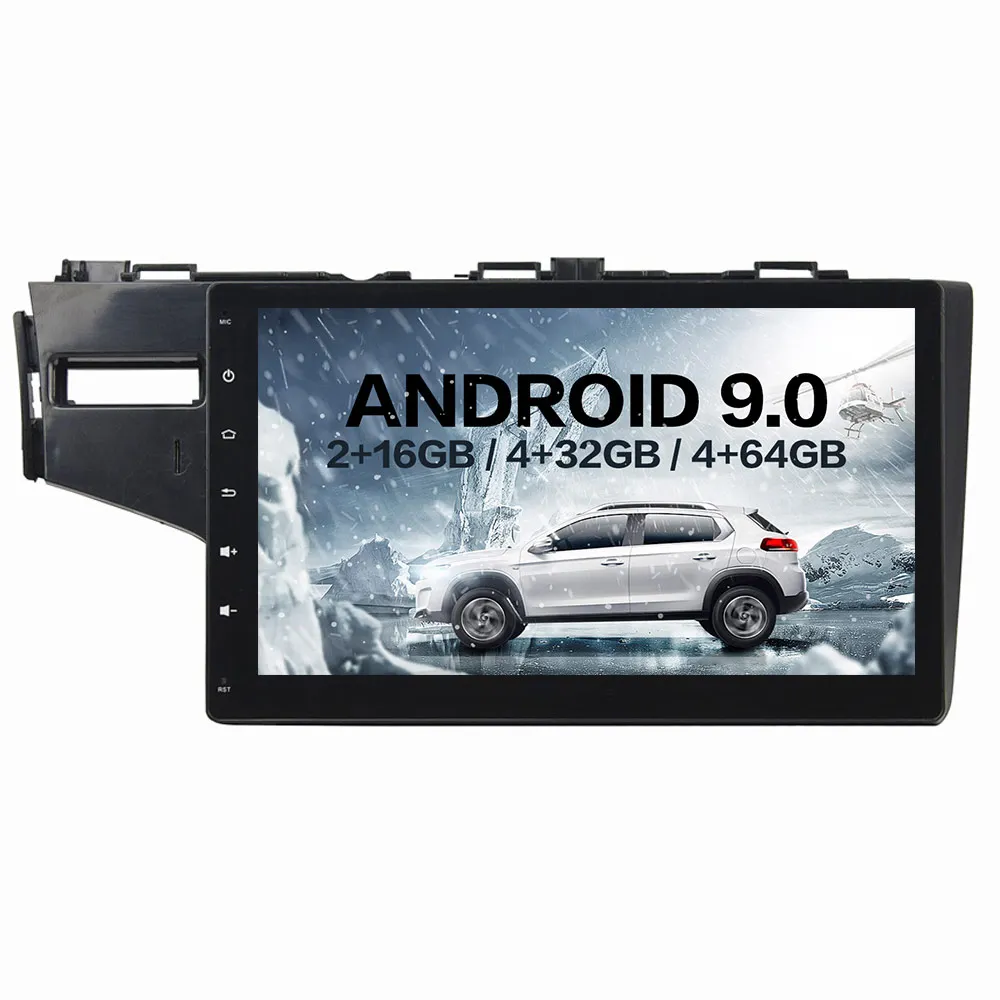 Top 10.1" Android 9 4+64G DSP Car DVD Player GPS navigation For HONDA Fit Jazz 2014-2018 head unit multimedia player tape recorder 1