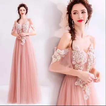 

Eye Catching Wedding 3D Lace Luxury Pink Dress Costom Formal Evening Party Dress Red Carpet Birthday Gift For Lady Plus Size 5XL
