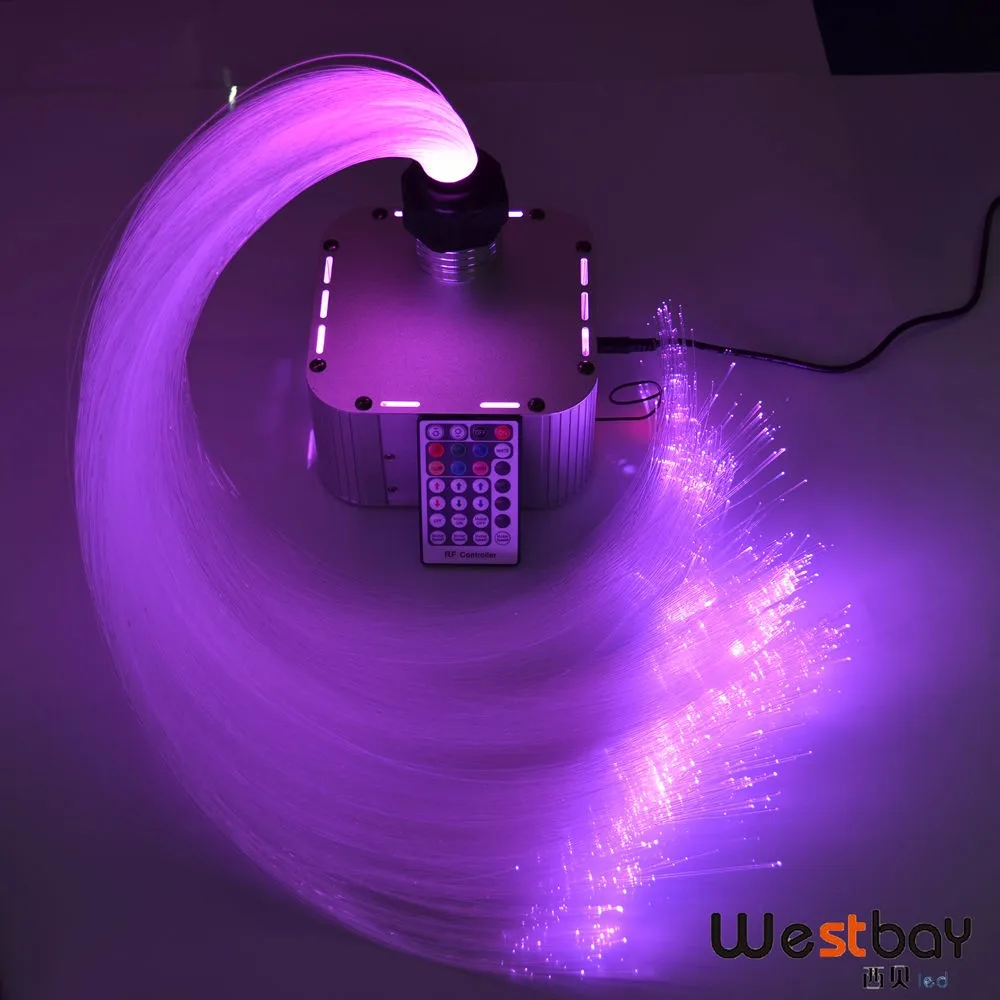 32W RGB 4 level-speed Twinkle LED Fiber Optic Light kit 600pcs 4m 0.75mm +28key RF remote
