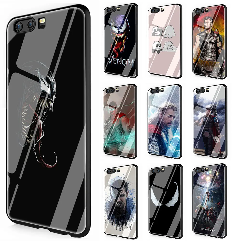 

Comic Book Artwork VENOM Tempered Glass Cover Case for Huawei P10 P20 30 Mate 20 Honor 9 10 Lite Pro 7A 8X P Smart