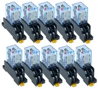 10 комплектов LY2NJ Мощность реле миниатюрное реле DPDT 8 контактов 10A 240VAC LY2 HH62P LY2 JQX-13F с PTF08A sockebase 12 V 24 V 36 V 110 V - изображение