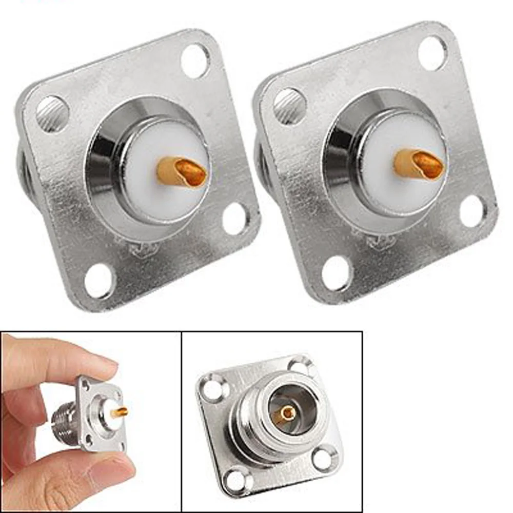 TTKK Brand New 2pcs Practical N Female Jack Panel Mount Chassis PCB Connector Adapter | Электроника