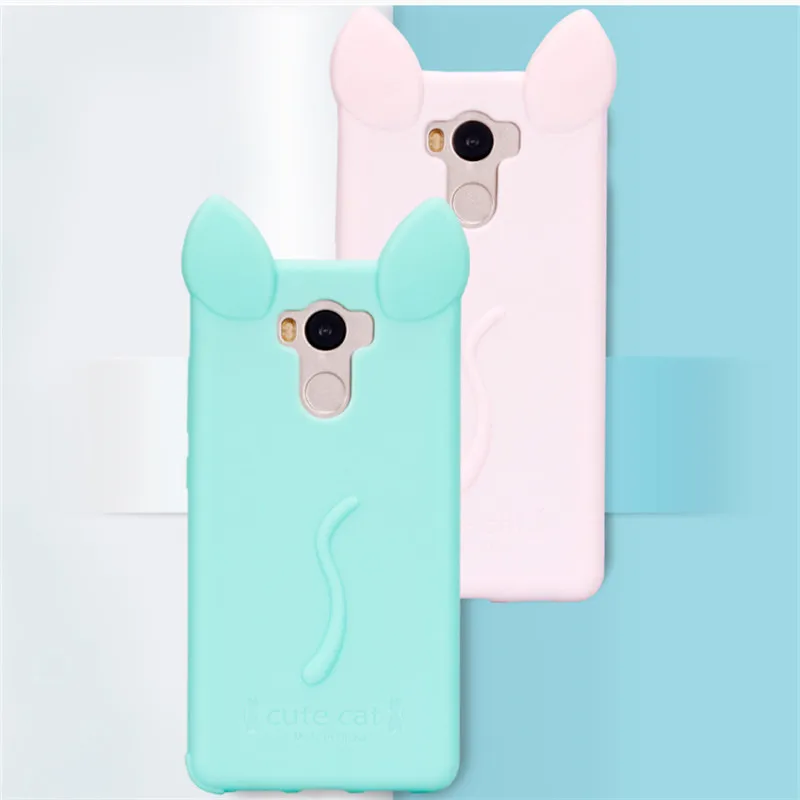 Xiaomi Redmi 4 чехол Роскошный 3D Мультяшные кошачьи уши Мягкий силиконовый Полный