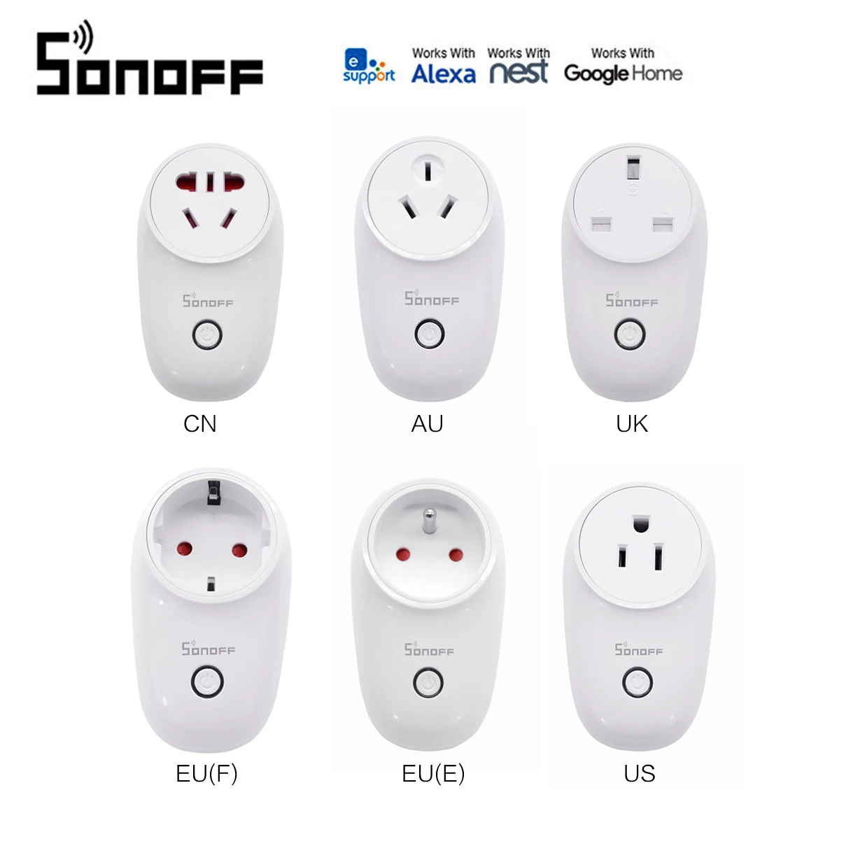 

Sonoff S26 WiFi Smart Home Plug EU US UK CN AU Automation kit Home control Socket Switch Outlet work with Alexa Google Home