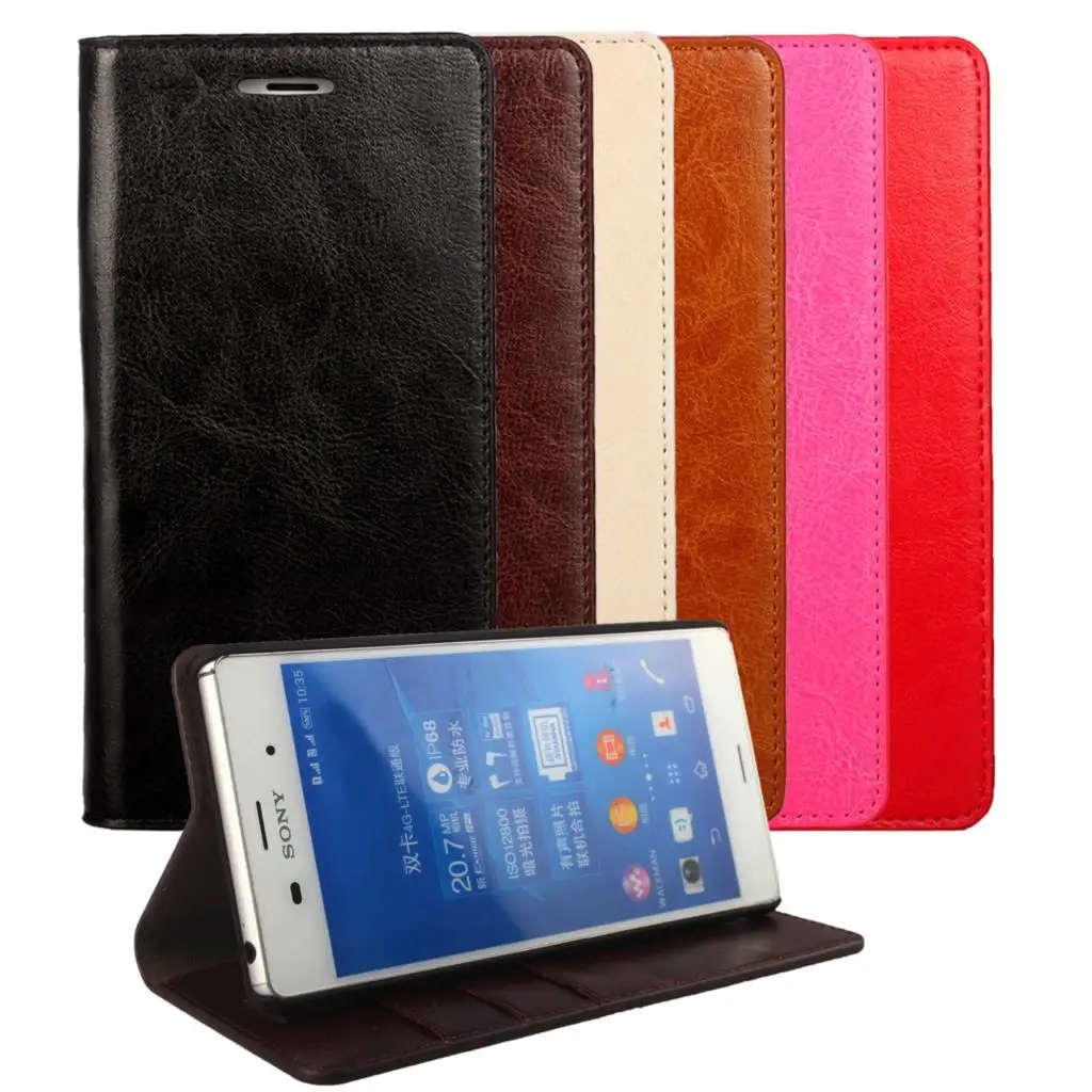Роскошный чехол бумажник для Sony Xperia Z3 D6603 D6633 D6653 кожаный премиум откидная Обложка