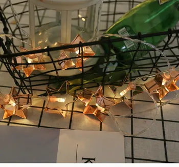 

LED iron hollow stars light string, decorative modeling lantern