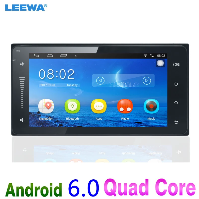 

LEEWA 7inch Ultra Slim Android 6.0 Quad Core Car Media Player With GPS Navi Radio For Toyota Universal 2DIN RAV4/Corolla/HILUX