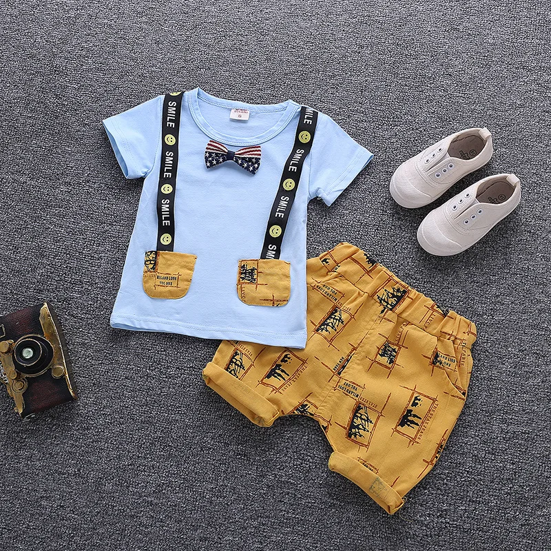 

2019 Boy Clothing Sets Children Kids Baby Boys Clothes Suit Short Sleeve T shirt+Shorts 2PCS Outfits Toddler Boy Summer Clothes