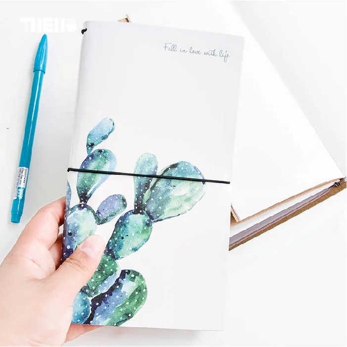 

4 Styles Japanese Creative Flower Maple Leaf DIY Notebook Leather Cover Travel Journal Diary Planner Agenda Gifts