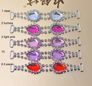 

(M0863) 16colors,100mmx20mm crystal chain for napkin use,silver plating,buckle size:10mm