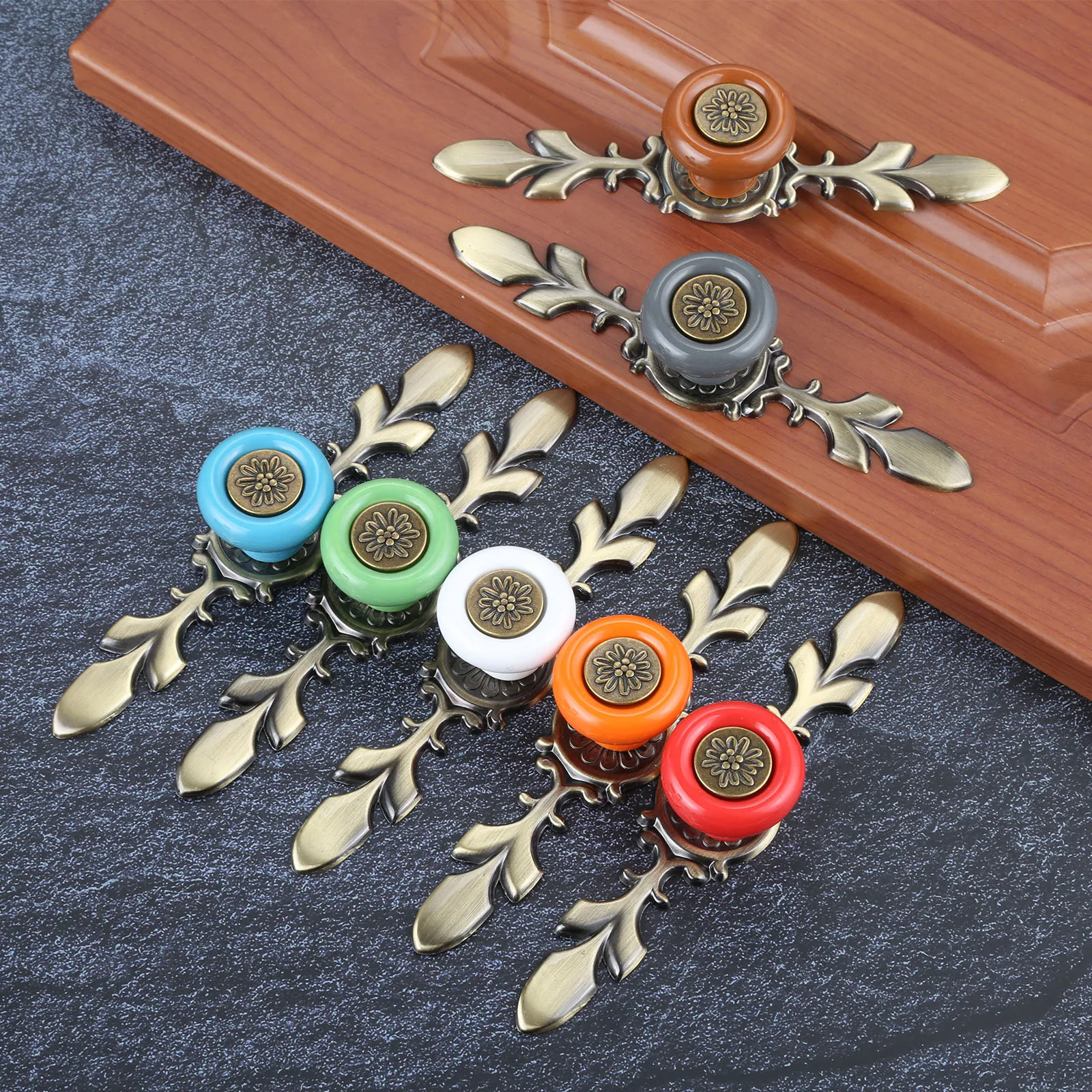 

Furniture Handles Ceramic Cabinet Knobs Handles Door Cupboard Drawer Kitchen Pull Handles Vintage