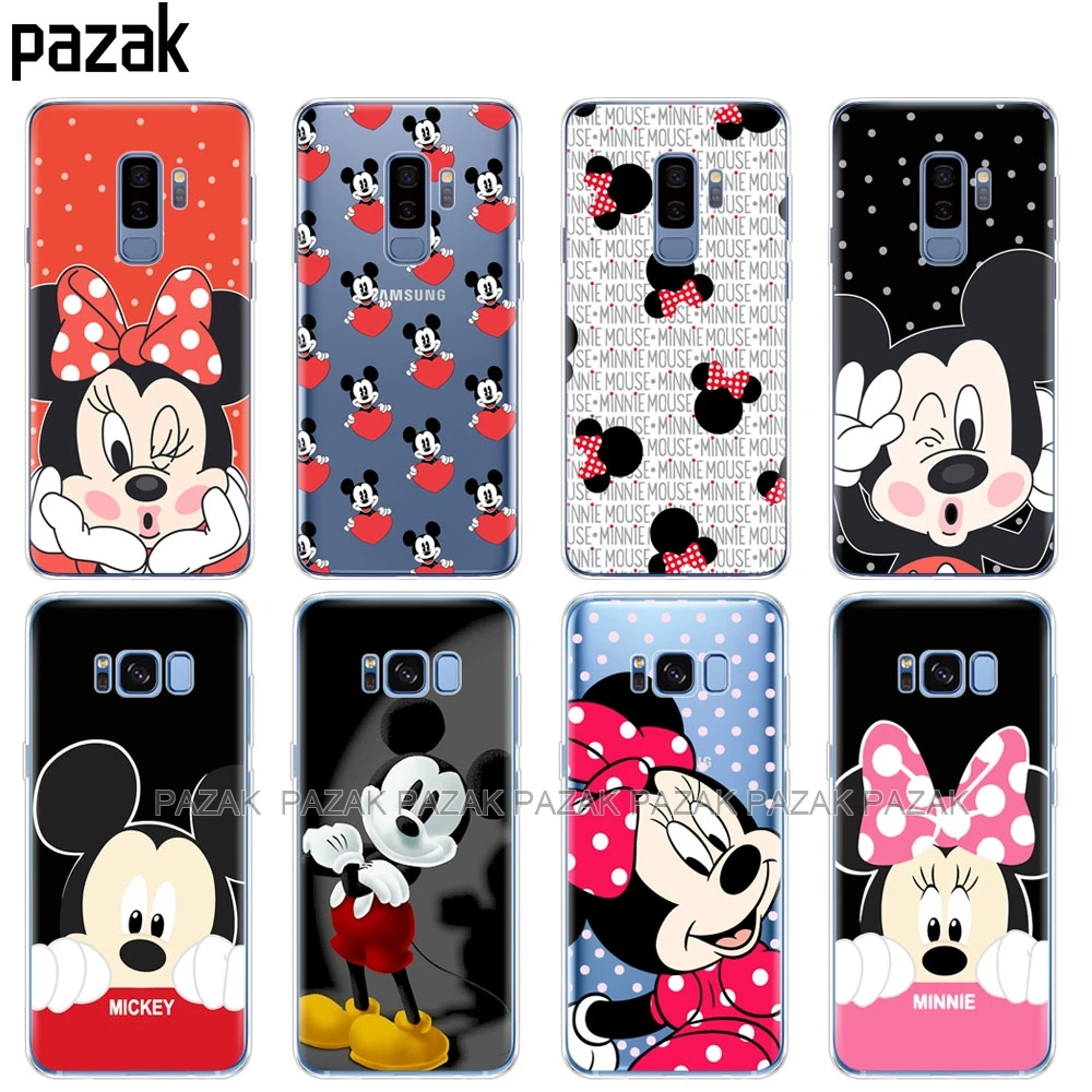 

silicone case for Samsung Galaxy S9 S8 S7 S6 edge S5 S4 S3 PLUS phone cover cute Cartoon Mickey Minnie Mouse