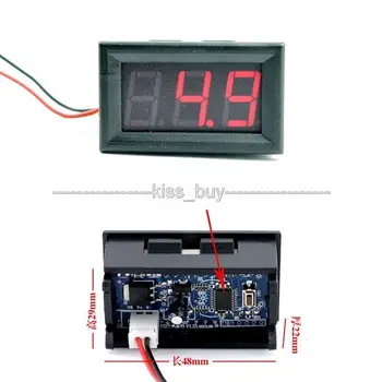 

DC 3-30V 5V 9V 12V 24V 19V Digital led Voltmeter Low Voltage Alarm Tester FOR Car lithium battery