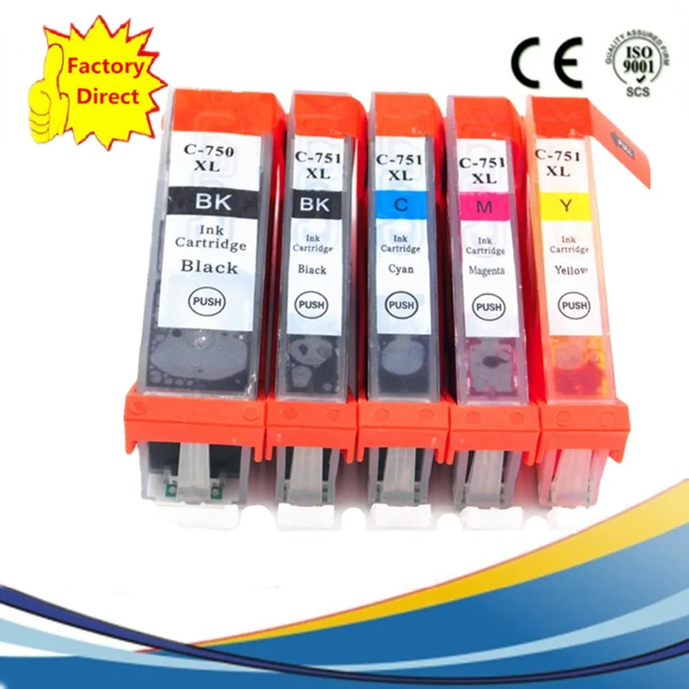 PGI 750 PGI750 XL 750XL CLI 751 Замена чернильных картриджей для Canon Pixma MG5470 MG5570 MG6370 MG6470 MG7170|ink