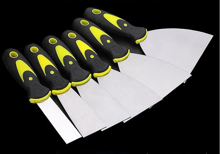 8pcs/set High Quality Carbon Steel Plastic Putty Knife Set 1",1.5",2",2