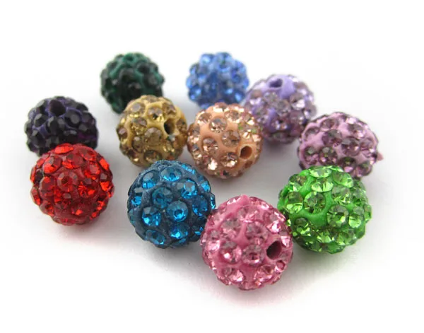 

10PCS Shinning Beads 10mm, Shinning Crystal Beads,crystal clay beads multicolor for jewelry making