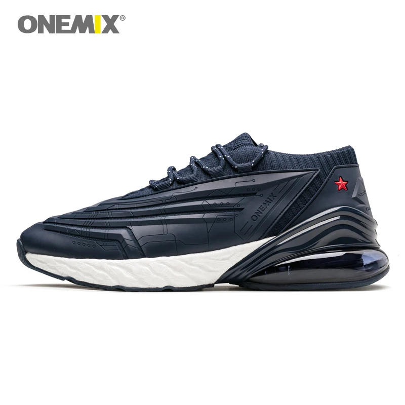 ONEMIX Air Cushion Mens Running Shoes Sports 270 Leather Shoes Shock Absorption Cushion Soft Energy Midsole Outdoor Jogging Shoe