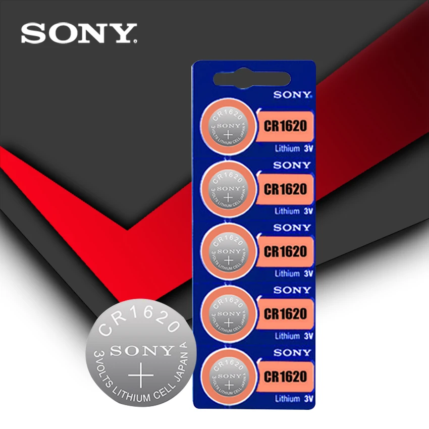 Комплект из 2 предметов sony CR1620 кнопочная ячейка Батарея для мобильного часо-автомобиль дистанционного ключа cr 1620 ECR1620 GPCR1620 3 v литиевая Батарея