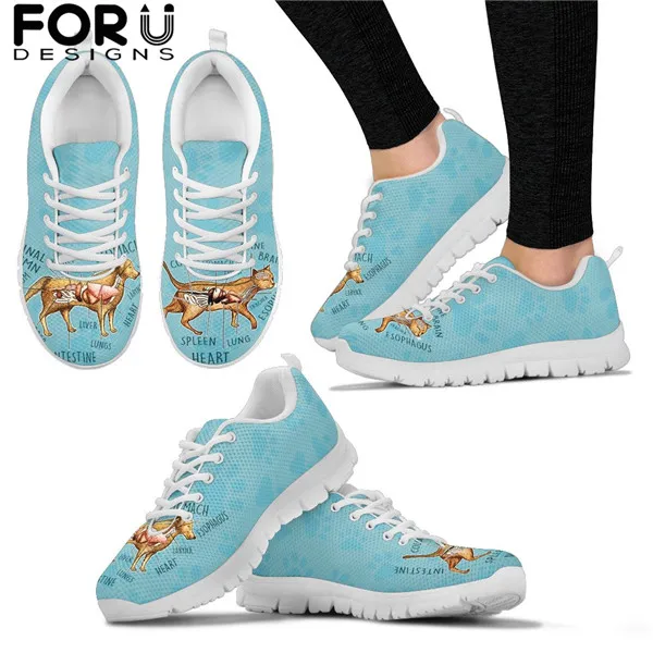 FORUDESIGNS/Женская удобная обувь на плоской подошве; брендовая дизайнерская сетчатая обувь; ветеринарная схема; принт; кроссовки на шнуровке; женская летняя обувь года - Цвет: HMG021AQ