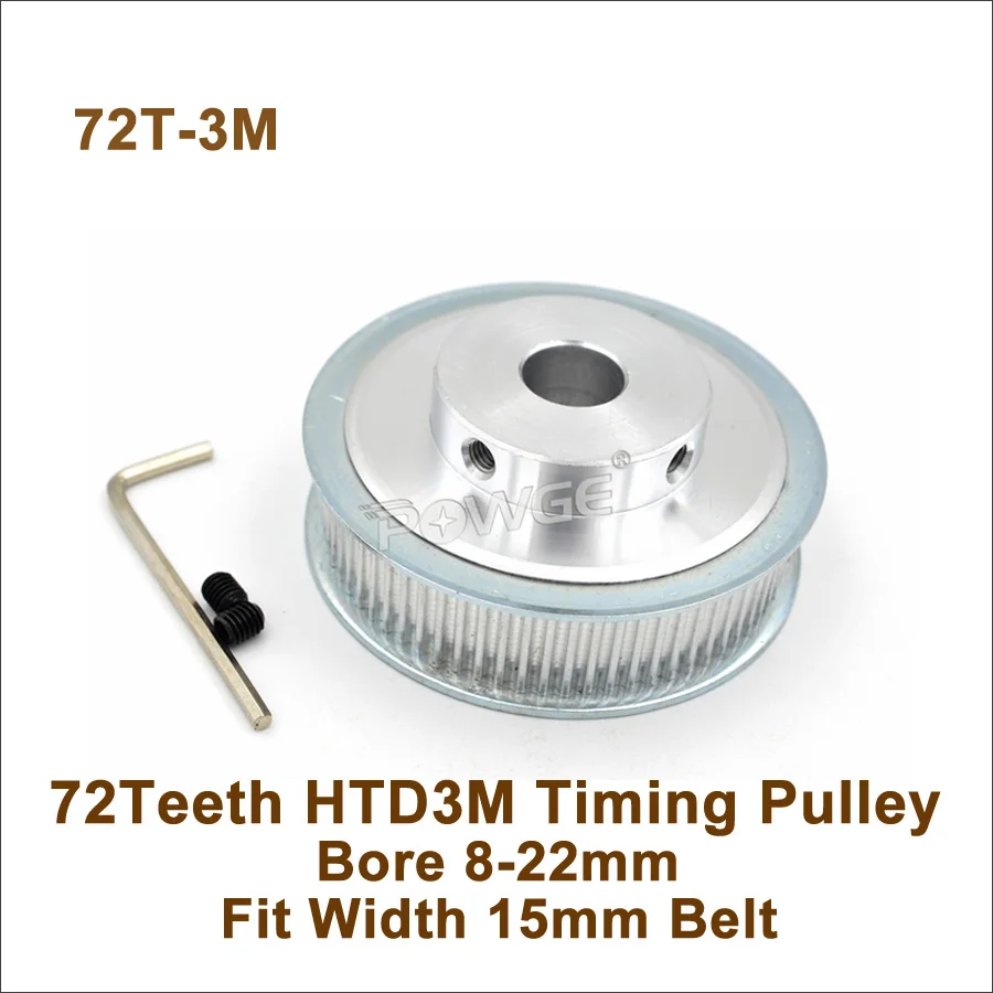 3D Printer HTD 3M Timing Belt Pulley 12-60T CNC for 10mm Wide Bore 4-22mm 
