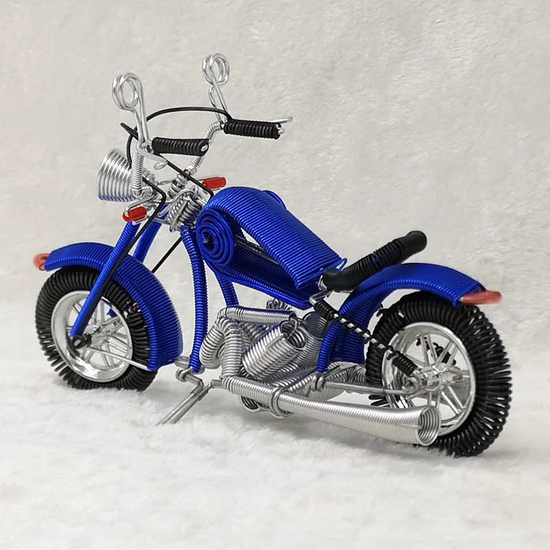 Горячая Ручная работа Harley мотоцикл алюминиевый провод модель ручной работы искусство и ремесла алюминиевый провод модель украшения больше цветов