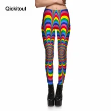 Qickitout леггинсы Горячая Распродажа женские сексуальные леггинсы с принтом для фитнеса радужные эллипсовые брюки с цифровым принтом брюки размер S-4XL