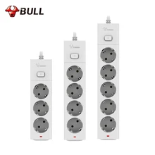 Bull ЕС Plug мощность полосы 3 м электрическая розетка ЕС Plug электрический удлинитель ЕС мощность полосы В 2500 В 10A 250 Вт ЕС безопасности разъем