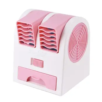 

Double-hole Electric Fan Without Leaf Cooling Fan Silent Fragrance Portable USB Desktop Small Fan