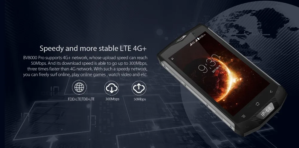 Blackview BV8000 Pro 4G мобильный телефон 5,0 "MTK6757 Octa Core Android 7,0 6 ГБ Оперативная память 6 4G B Встроенная память 16MP Водонепроницаемый IP68 4000 мАч смартфон