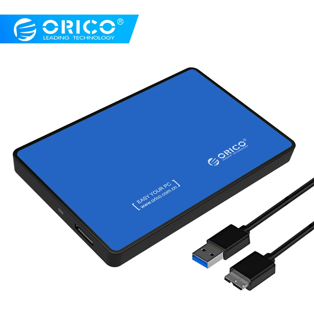 ORICO 2588US3 SATA HDD SSD USB3.0 внешняя коробка для жесткого диска чехол для хранения 5 Гбит/с для 2,5 дюймов Windows ноутбук ПК синий