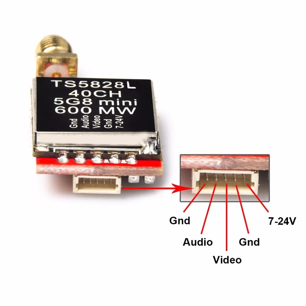 AKK FPV TS5828L 5,8G 600MW 40Ch мини av-передатчик для FPV мультикоптера