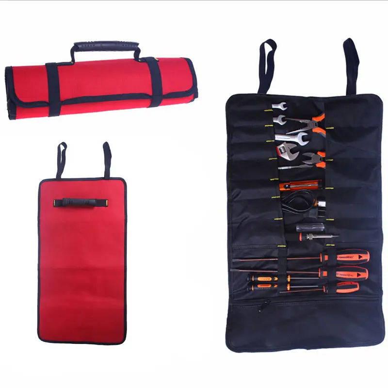 Hardware Tools Roll Bag Plier Screwdriver Spanner Carry Case Pouch