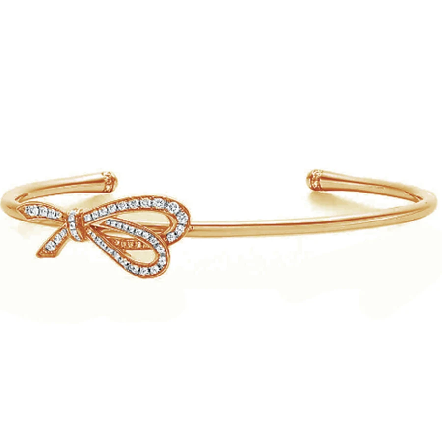 

Kaliyah 100% 925 Sterling Silver New 1:1 Genuine Zirconia Bracelet Elegant Charm Ms. Gold Bracelet Open
