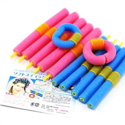 

Practical 10Pcs Hair Styling Tool Soft Foam Rollers Tool DIY Easy Hair Rollers Soft Foam Anion Bendy Hair Rollers Curlers Cling