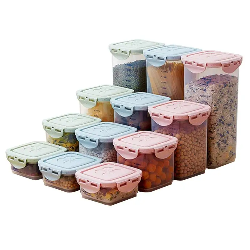 4 шт герметичные пластиковые бутылки для хранения контейнеров для сахарной муки зерновых риса (случайный цвет)