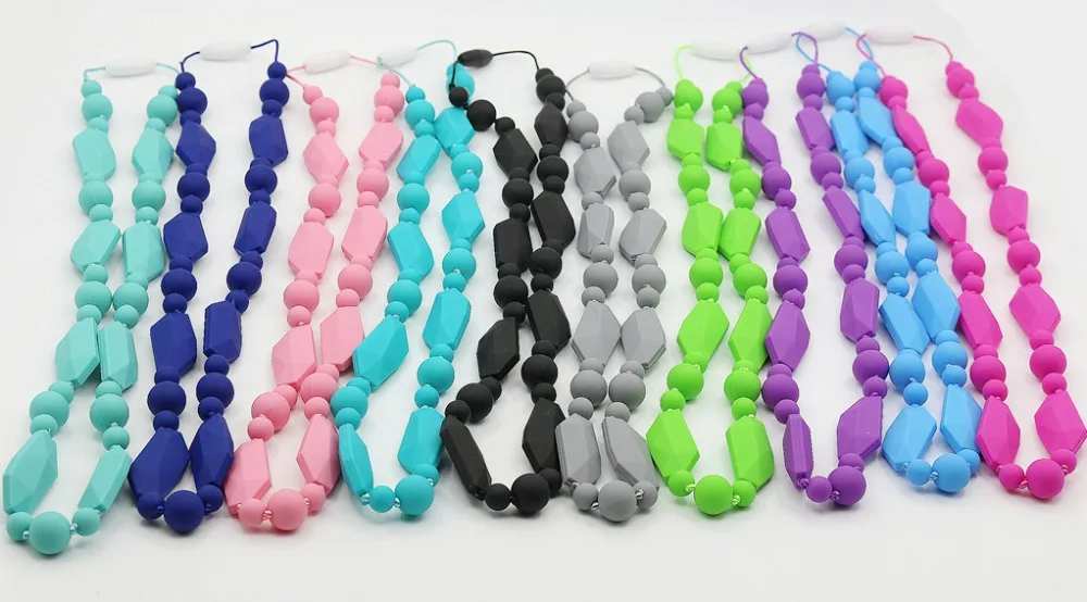 

2015 NEW Trendy Geometric beads Silicone Teething Necklace Jewellery fashion silicone Ornaments Necklace Free shipping