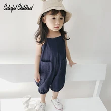 Корейский летний детский комбинезон с лямками маленькие девочки и мальчики от 0 до 3 лет, Свободные повседневные нагрудники Брюки Одежда для детей