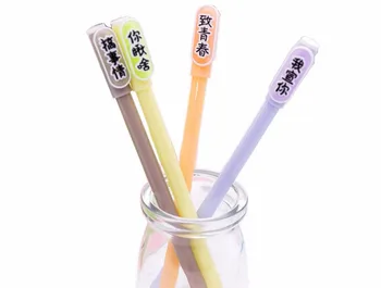 

new cute letter design Gel Pen Ink Pen Gift School prize Office writing Supply kawaii student Stationery black needle pen 40pc