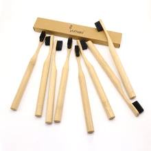 DR. PERFECT 24 штуки в стиле столба бамбуковая Зубная Щетка Оптом Экологичная деревянная бамбуковая зубная щетка для ухода за полостью рта черная головка