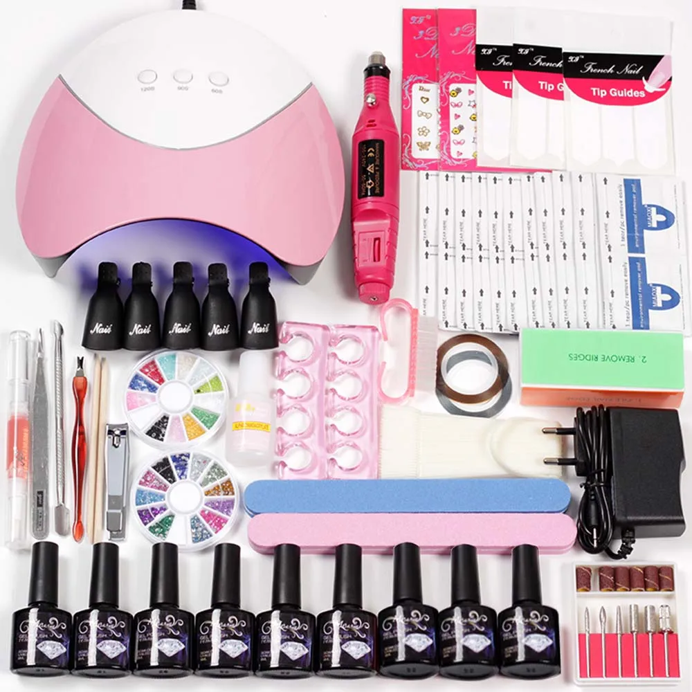 

Electric Nail Machine Milling Cutter for Manicure 6 Color Gel Varnish 36w Led Uv Nail Lamp Apparatus Everything for Manicure